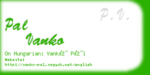 pal vanko business card